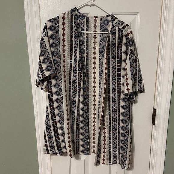 Geometric Patterned Open Cardigan - Picture 5 of 9